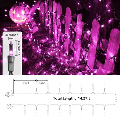 Toodour Purple Halloween Lights, 12.5ft 50 Count Incandescent String Lights | UL Certified Connectable Mini Bulbs Purple Lights for Home, Garden, Porch, Yard, Patio, Party, Indoor Halloween Decoration