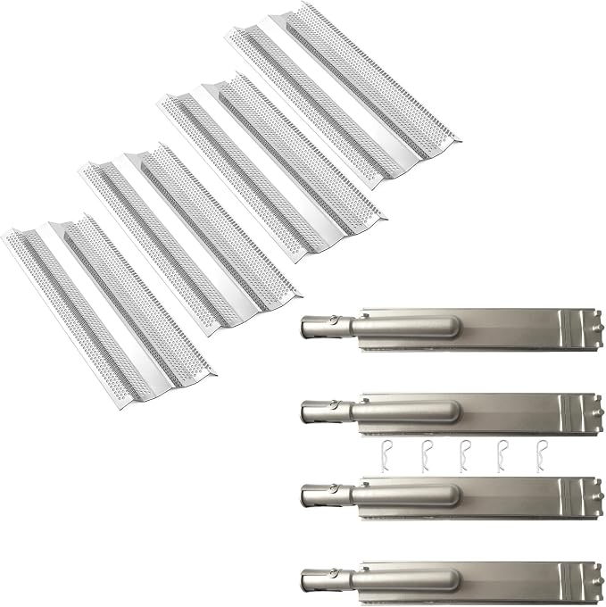 4B Blaze Cast Burner & Grill Heat Plates Flame Tamer Replacement, LTE & LTE2 32/34 / 40 Inch Gas Grill Models, Stainless Steel, 4 Pack Replacement Parts for Blaze Grill