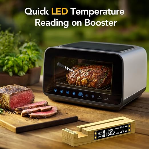 WiFi Sub-1G Wireless Meat Thermometer Unlimited Range, Check Temp Anywhere,7 NIST Certified Sensors with Ambient Temp, Monitor for BBQ, Grill, Oven, Smoker, Air Fryer