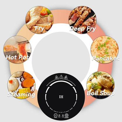 500W / 120V Small Induction Cooktop - 7.7" Mini Portable Countertop Burners Induction Hot Plate Electric Stove for Candle Making, RV, Office, Tea Room, Camp, Tea party