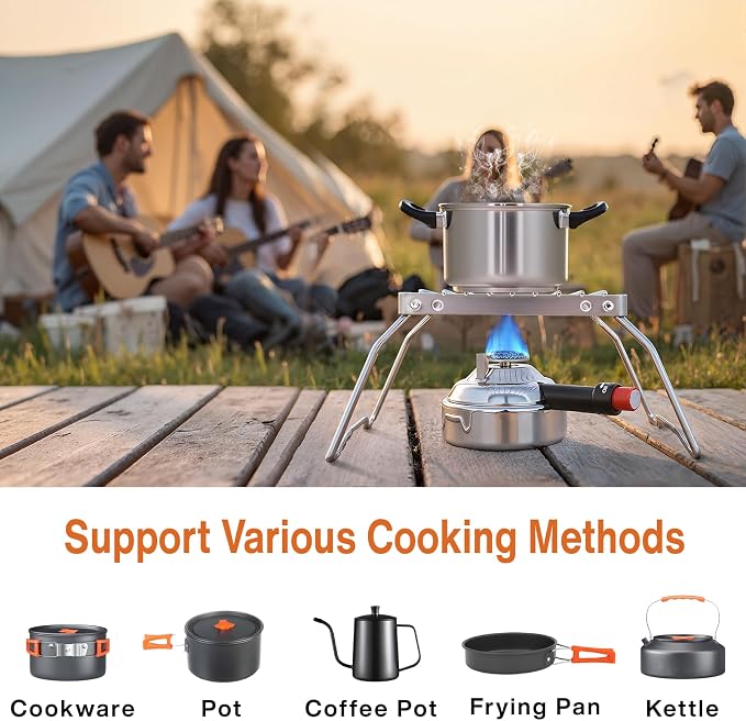 Bluefire Butane Mini Burner self-ignition with stove stand Ideal for Lab or Home- Syphon Coffee Making, Fondue Warmer, S’mores Maker