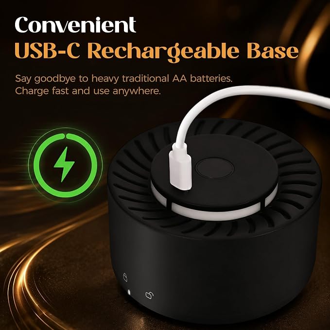Umimile Electric Cocktail Smoker Kit, USB-C Rechargeable Torch-Free Whiskey Smoker for Cocktails and Food, Adjustable Smoke Control, Glass Cover, Wood Tray, 6 Wood Chips (7.09 inches)
