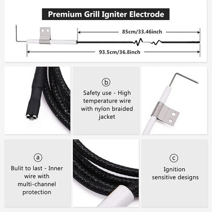 Criditpid Grill Replacement Parts for Nexgrill 4 Burner 720-0830H 720-0783E, Nexgrill 720-0888, 720-0888N, Members Mark 720-0830F, Burner Tubes, Heat Plates and Igniter for 720-0830H Nexgrill Parts