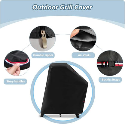 Grill Cover for Ninja XSKUNSTAND Outdoor Stand with One Side Tables,Compatible with Artisan Pizza Oven MO201,Ninja Woodfire Collection OG700,OG800, OG900, & OO100 Series(Cover Only)
