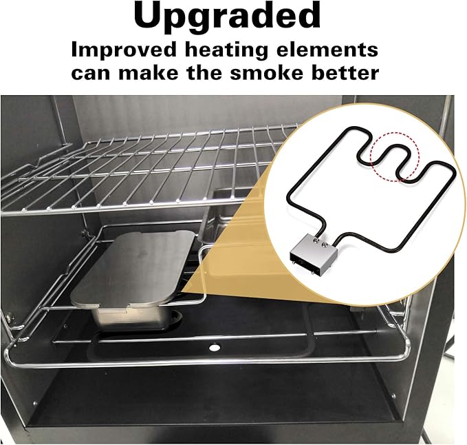 WADEO 1500 Watt Heating Element Compatible with Masterbuilt Electric Smoker and Grill, Adjustable Thermostat Cord Controller, Masterbuilt Smoker Parts for Smokers & Turkey Fryers
