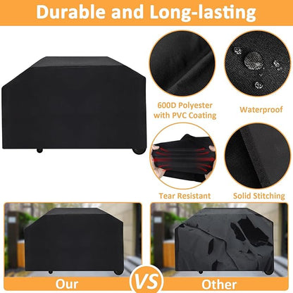 Grill Cover for Traeger Ironwood XL Electric Wood Pellet Grill Replacement BAC647 Cover, Waterproof Full-Length Cover for Traeger Smoker Grill TFB93RLG Pellet Models, 600D Outdoor Pellet BBQ Cover