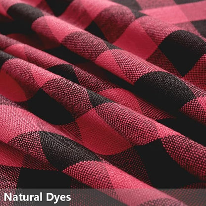 TruDelve Cotton Square Christmas Tablecloth Red and Black Checkered Cloth Tablecloths for Dining Table Cover (Red,60"x60",Square)
