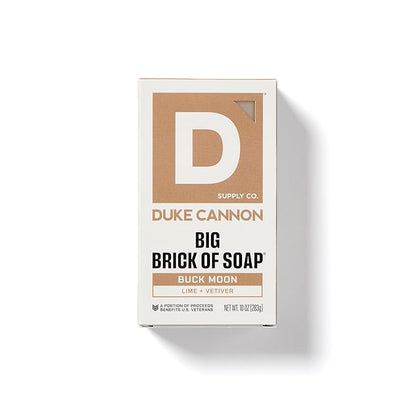 Duke Cannon Supply Co. Large Bar Soap Bundle - Men's Soap with Masculine Scents - USA-made - All Skin Types - Gun Smoke, Buck Moon, Sawtooth & Bourbon - 10 oz (4 Pack)