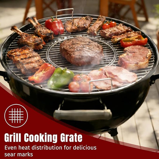 SHINESTAR Grill Grate for 22" Weber Charcoal Grills, Kettle, Performer, Master-Touch, Upgraded 8835 Gourmet BBQ System Hinged Cooking Grate, 21.5x21.5 Inch