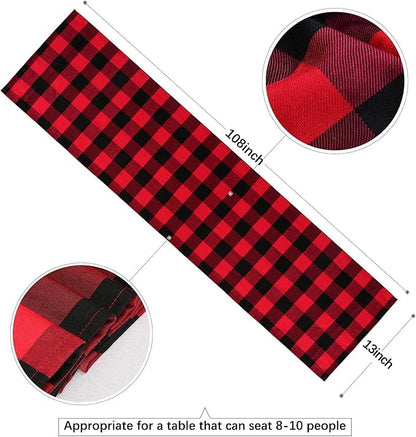 Black Red Table Runner 4Packs 13x108 Inch Plaid Table Runner Christmas Buffalo Plaid Tale Runners Farmhouse Holiday Table Linen