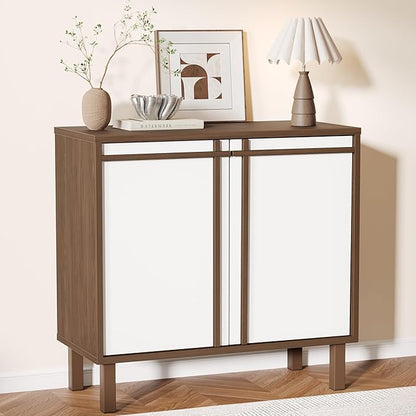 31 inch Sideboard Buffet Cabinet, Modern Credenza with 2 Doors & Adjustable Shelf, Small Coffee Bar Storage for Kitchen, Entryway