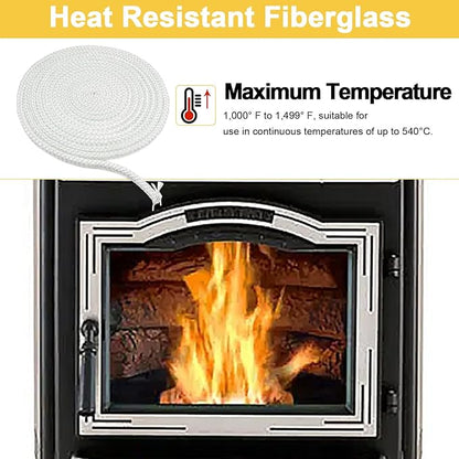 1-00-00888-30 Stove Door Gasket for Harman Pellet Stoves P68, P43, Accentra, P61, Accentra 52i, Harman Wood Stoves TL300 and Heatilator Eco-Choice Stoves BH60, 1/2" x 30FT Fiberglass Rope Seal