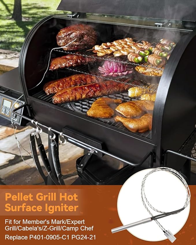 PG24-21 Pellet Grill Igniter, Fit for Member's Mark/Expert Grill/Cabela's/Z-Grill/Camp Chef, Replace P401-0905-C1