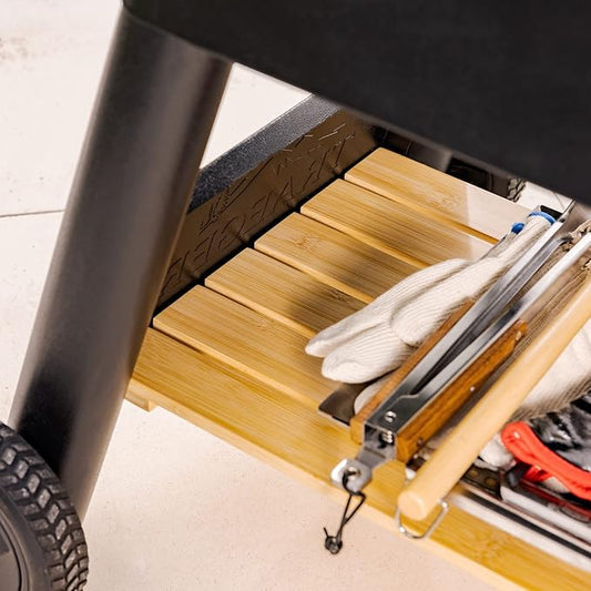 Pellet Grill Storage Shelf Compatible with ONLY The Traeger Pro Series 34 Pellet Grills - Our Durable Bamboo Shelf Provides Extra Storage Space for All Your Pellets and Accessories