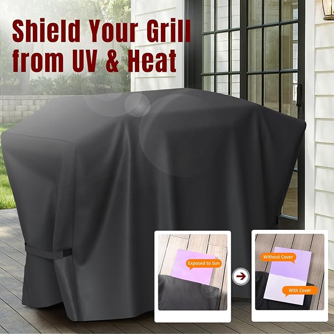 SHINESTAR Griddle Cover for Blackstone 36 Inch Griddle with Hood, Heavy Duty 5482 Flat Top Grill Cover with Velcro, Waterproof & UV-Resistant BBQ Cover for Blackstone 4 Burner Grill