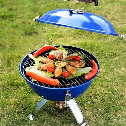 Bbq Grill Charcoal Grill Charcoal Stove Portable Charcoal Grill Stainless Steel Round Outdoor Barbecue BBQ Grill Enamel Stove For Cooking Picnic Barbecue Grill Charcoal Griddle (Color : Green)