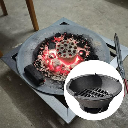 Portable Charcoal Grill, BBQ Grill, Mini Japanese Cast Iron Tabletop Furnace for Party Camping Patio Outdoor Backpacking, 20cm
