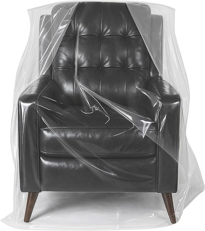 Yotelab Plastic Chair Cover for Moving and Storage, 42Wx34Dx65H/48H Inch | Open, No Seal, Clear Moving Bags for Recliner, Armchair, Patio Chair, or Other Bulky Furniture