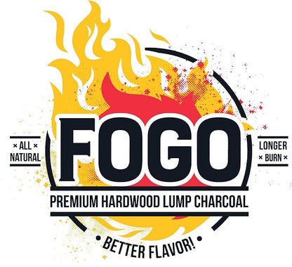 FOGO Brazilian Blend Hardwood Lump Charcoal, Natural, Large Sized Lump Charcoal for Grilling and Smoking, Restaurant Quality, 17.6 Pound Bag, 2-Pack