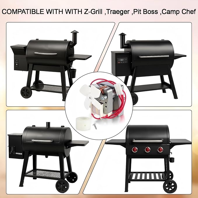 Lounsweer 2.0rpm Auger Motor Replacement Parts Compatible with Traeger, Compatible with Camp Chef Wood Pellet Grills and Smoker Grill and Auger Motor Bushing Replacement Parts