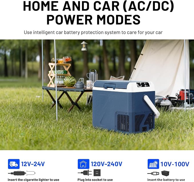 ICF19 12 Volt Car Refrigerator,20QT/19L Portable Freezer Electric Cooler -4℉~68℉,12/24V DC 100-240V AC Car Fridge for Camping, Road Trips, RV, Truck