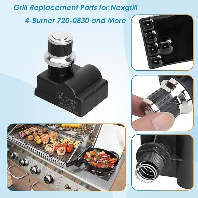 DHL-128-5Q Grill Igniters for Nexgrill Replacement Parts, 5 Outlet Tact Push Button Grill Igniter for Nexgrill Parts 720-0830X 720-0830HR 720-0958A for Nexgrill Igniter Replacement