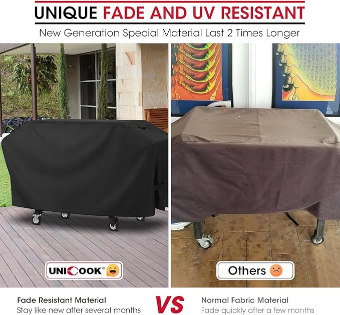 Unicook Griddle Cover for Blackstone 36 Inch 4 Burner Grill, Unique UV Resistant Waterproof Vinyl with Polyester Lining, Flat Top Gas Grill Cover for Pit Boss, Nexgrill, Camp Chef