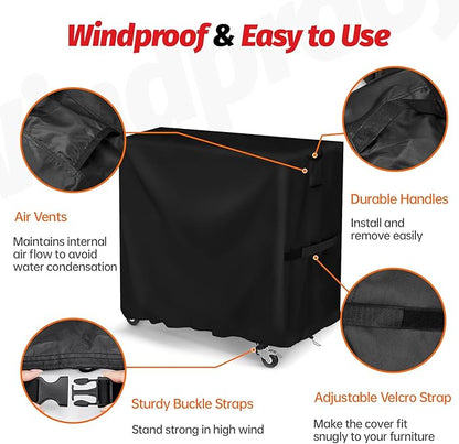Grill Table Cover for BBQMall Pizza Oven Cart Table,Waterproof Outdoor Pizza Oven Cart Cover,Patio BBQ Grill Stand Cover - 33 x 24 x 34 Inch