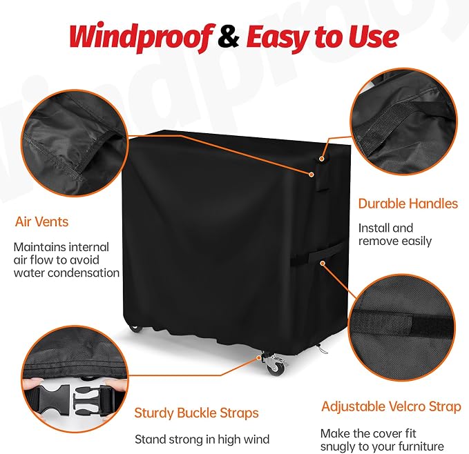 Prep Grill Table Cover, 36 Inch Waterproof Storage Cabinet Cover | All Weather Protection, Outdoor Patio Bar Cart Table Cover - 36 x 21 x 33 Inch