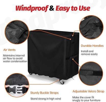 Prep Grill Table Cover, 36 Inch Waterproof Storage Cabinet Cover | All Weather Protection, Outdoor Patio Bar Cart Table Cover - 36 x 21 x 33 Inch