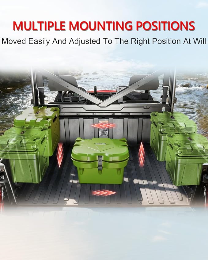 StarknightMT UTV Bed Box 6 GAL Waterproof Cargo Storage Compatible with Polaris General 1000 2016-2023 Ranger/XP 1000 900 570 500 Accessories Parts SXS Tool Box