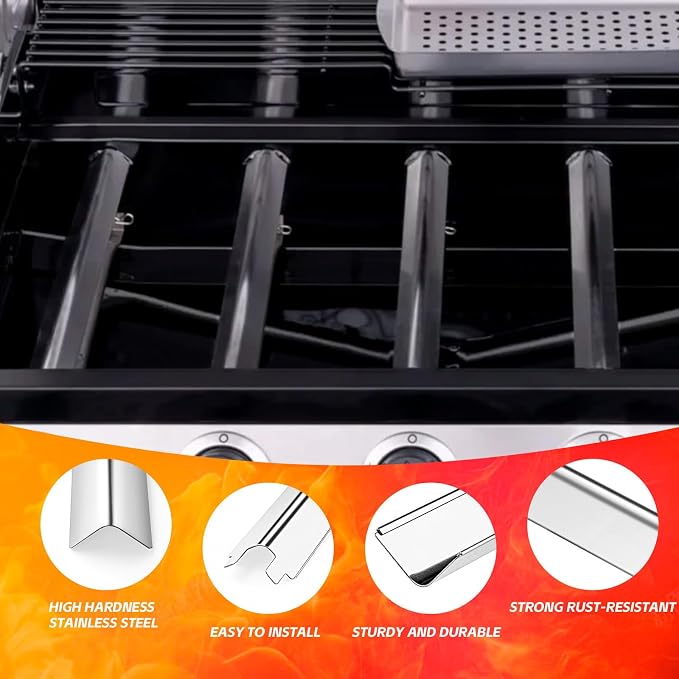 JCLMER Grill Burners & Heat Plate Parts for Charbroil Performance 5 Burner | Stainless Steel, with Crossover Tube, Igniter, Heavy Duty, Easy Install, Works Like New, Uniform Heating, Enjoy BBQ Time
