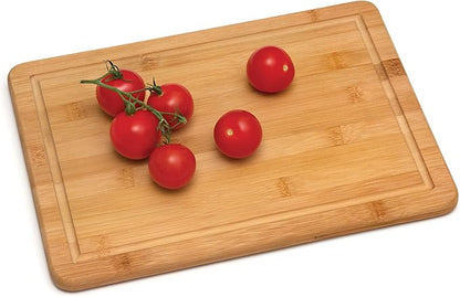 Lipper International Bamboo Wood Kitchen Cutting and Serving Board with Non-Slip Cork Backing, Medium, 13-3/4" x 9-3/4" x 5/8"