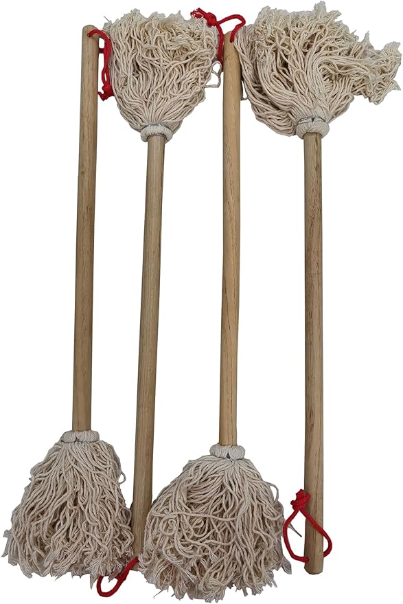 BETTER GRILLIN' BBQ Bastin Mop Basting Barbecue Brush/Mop Easily Applies Marinades, Sauces, Washes Out, 16in Handle, 4pk