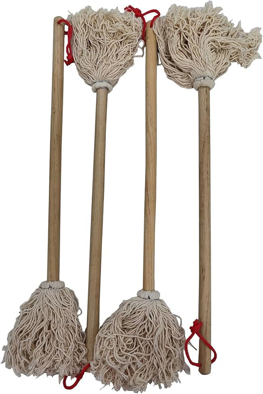 BETTER GRILLIN' BBQ Bastin Mop Basting Barbecue Brush/Mop Easily Applies Marinades, Sauces, Washes Out, 16in Handle, 4pk