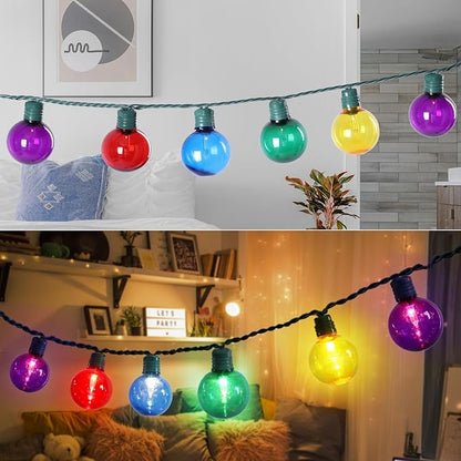 Vigdur Outdoor String Lights 21FT Patio Lights with 35 Shatterproof G40 Plastic Bulbs, Outside Hanging Light Waterproof for Porch Deck Garden Backyard Party