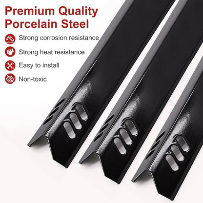 Grill Replacement Part for DynaGlo DGF510SBP, DGF493BNP, 5 Pack Heat Plate Shields & Burner Tubes Repair Kit for Backyard Grill BY13-101-001-12, BY15-101-001-02, GBC1461W and Other Models.