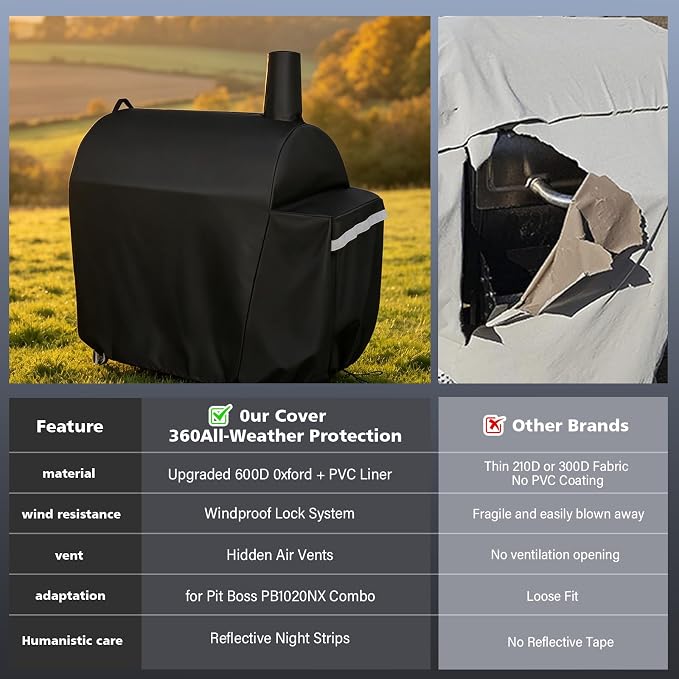 Uniflasy Grill Cover for Royal Gourmet CC1830S/CC1830V Waterproof | 600D Charcoal grill cover for 30 in barrel grills; 45 x 29 x 45 in size with straps, handles and storage bag for outdoor use
