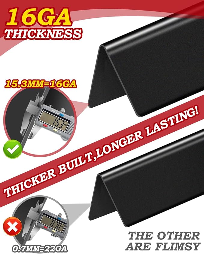 22.5 inch Flavorizer Bars Replacement for Weber Genesis Silver B Silver C Grill Parts with Side Control, 5 PCS Porcelain Enameled Steel Flavor Bars