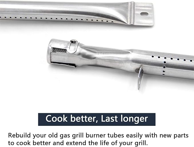 Hongso Grill Parts for Chargriller 5050 5650 3001 3072 3008 5072 5252 | Fits King Griller 3008 5252, Porcelain Coated Steel Heat Plates, Stainless Steel Burners & Hanger Brackets