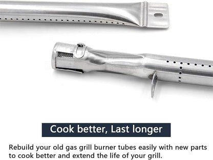 Hongso Grill Parts for Chargriller 5050 5650 3001 3072 3008 5072 5252 | Fits King Griller 3008 5252, Porcelain Coated Steel Heat Plates, Stainless Steel Burners & Hanger Brackets