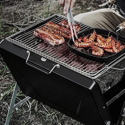 Portable Charcoal Grill Small Household BBQ Grill Outdoor Barbecue Grill Folding Camping Grill Stainless Steel Barbecue Stove for Camping BBQ, Tailgating, Park Parties,A-1