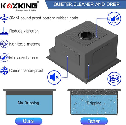 RV Kitchen Sink 13x15 Inch with Foldable Faucet, Nano Silver 16 Gauge Stainless Steel Undermount Workstation Sink with Cutting Board Cover, Bottom Grid & Drain Kit