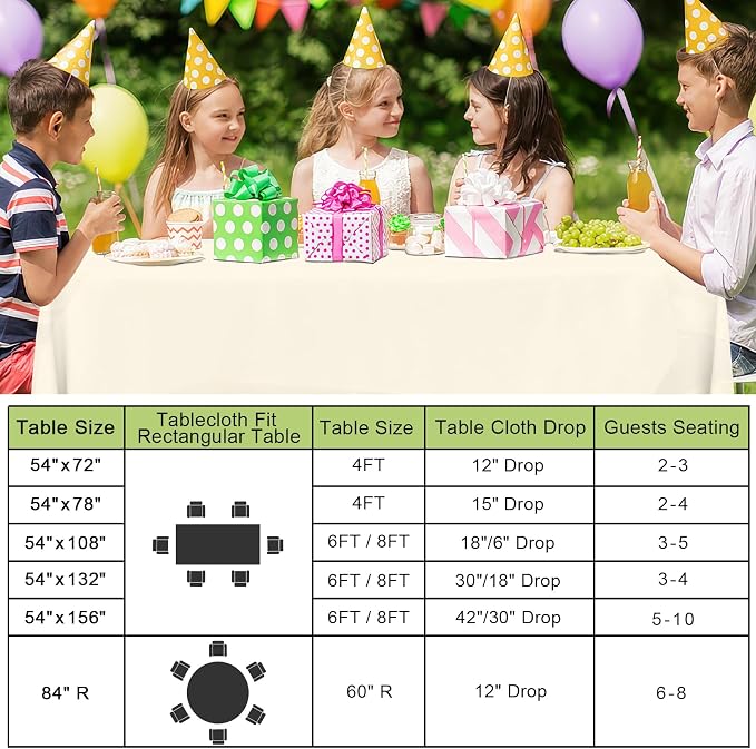 Smiry Disposable Table Cloth 3 Pack, 54 x 156 Inch Waterproof Plastic Tablecloth, Decorative Rectangle Table Covers for Party, Birthday, Picnic, White