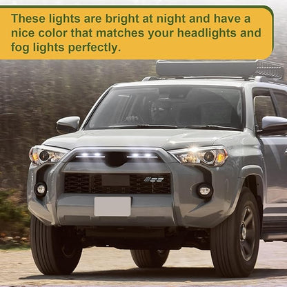 Led Grill Grille Lights for 2021 2022 2023 2024 Toyota 4Runner Sr5 Limited Trd-pro sport off-road Front Grill Lights Raptor lights for toyota 4Runner grill Emblems (White)