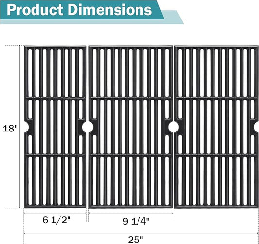 Criditpid Grill Grates for Charbroil Performance 4 Burner 463347017, 463335517, 463377017, 463243518, 463347519, 18 x 25 Inch Cooking Grates for Char-Broil Replacement Parts G470-0002-W1, G470-0003-W1