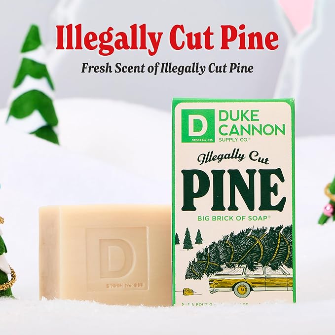 Duke Cannon Supply Co. Big Brick of Soap Bar For Men - Big Lump of Coal, Santa's Pipe Smoke, Highly Regiftable Peppermint Bark, Holiday Variety, 10 oz. (3 Pack)
