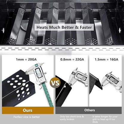 Criditpid Grill Replacement Parts for Nexgrill 6 Burner 720-0896B 720-0830H 720-0882A 720-0783E 720-0896, Grill Master 720-0697 720-0737, Grill Heat Tent Plate Buner Cover for Members Mark 720-0830F.