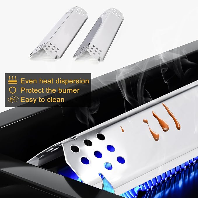 Grill Replacement Parts for Nexgrill 2 Burner 720-0864M, 720-0864, 720-0864R, Grill Burner Tubes, Heat Plates, Igniters for Nexgrill