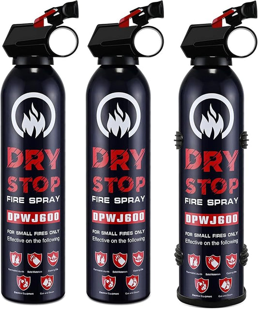3PCS Fire Extinguisher for Home - Dry Stop Fire Extinguisher Spray, 600g Dry Chemical Fire Extinguisher for Kitchen, Car & Home | Portable, Fights Grease, Electrical & Vehicle Fires